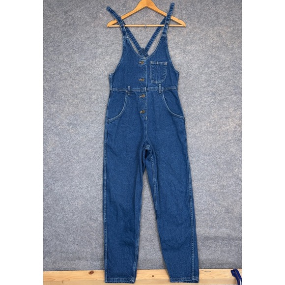Lee Denim - Vintage Lee Denim Bib Overalls Womens 7/8 Blue Denim Tapered USA 80s 90s